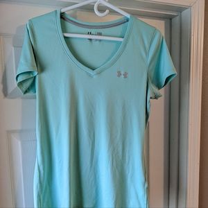 Under Armour Large Aqua heat gear Short Sleeve